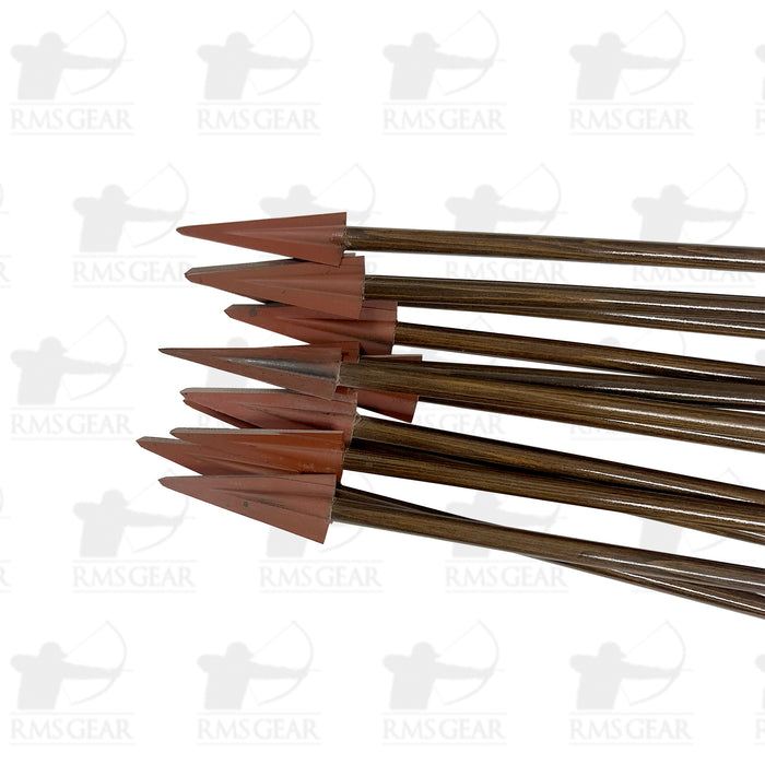 Used Wood Arrows w/ Grizzly Broadheads - 28" BOP - 70/75#  - WDA1018MF