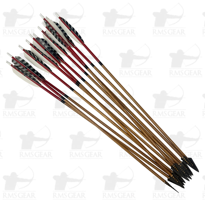Used Wood Arrows w/ Ribtek Broadheads - 28" BOP - 68-70# - 23/64"dia - RCD1018MF