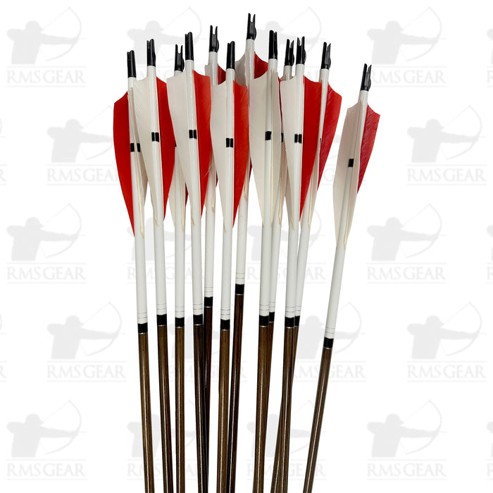 Used Wood Arrows w/ Grizzly Broadheads - 28" BOP - 70/75#  - WDA1018MF