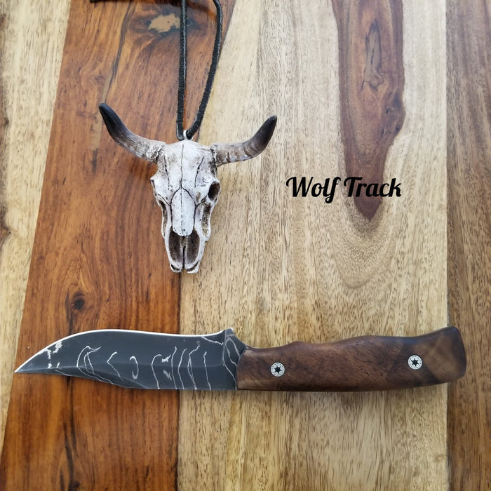 Wolf Track Two Fingers Damascus - WT281DG