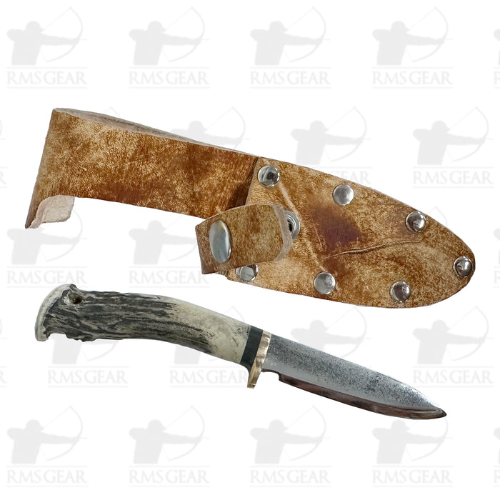 SOB Knives - Deer Antler Handle with Leather Sheath - DP852M
