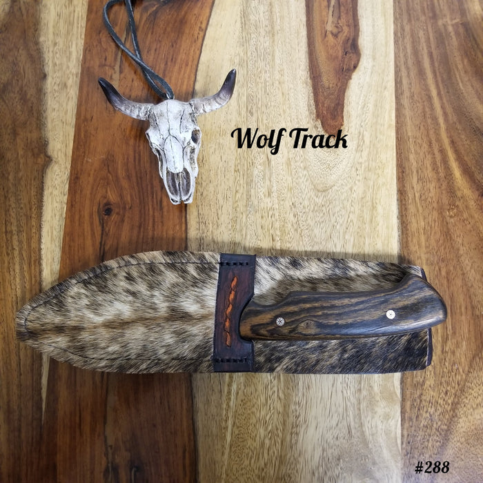 Wolf Track Damascus Knife - WT288DG