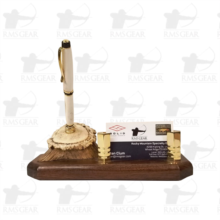 Antler Pen holder w/ Business Card Holder - BHAPBC824