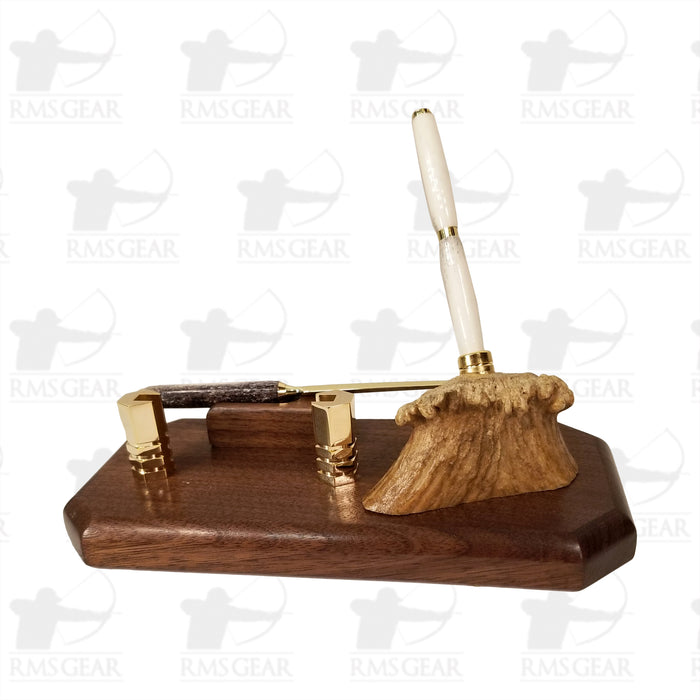 Antler Pen/Business Card Holder w/ Letter Opener - 824APCHBH