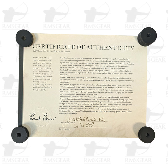 Bear Limited Edition '59 Kodiak - 45@28 - 60" - LES-3-36 (#36 of 250)