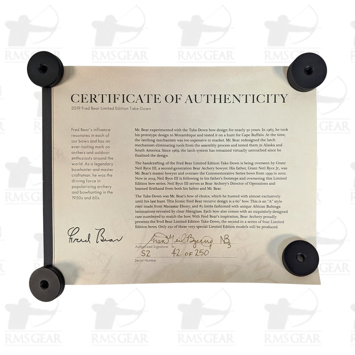 Bear Limited Edition TD A Riser - 40@28 - 60" -  LES-2-42 (#42 of 250)