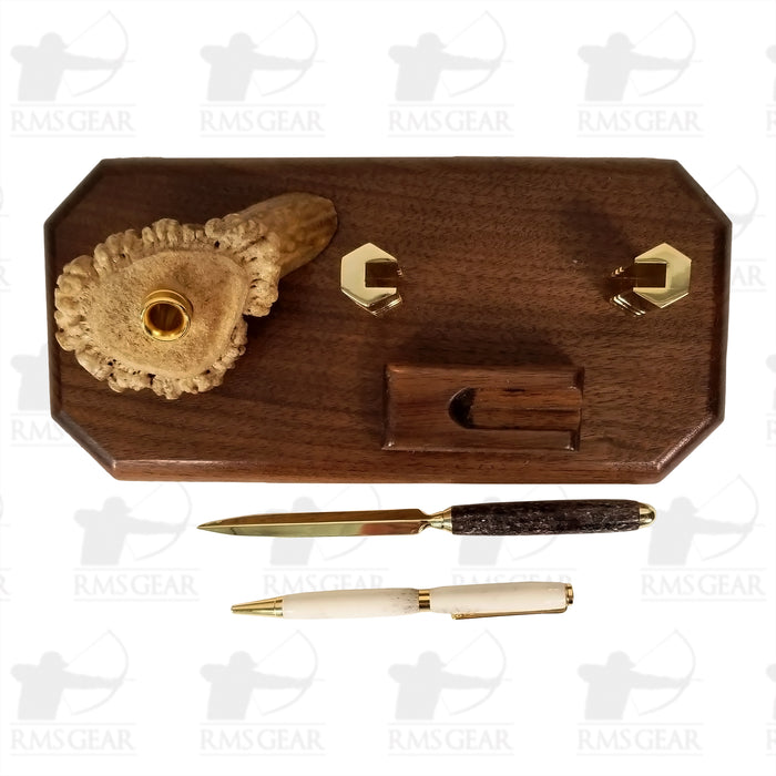 Antler Pen/Business Card Holder w/ Letter Opener - 824APCHBH