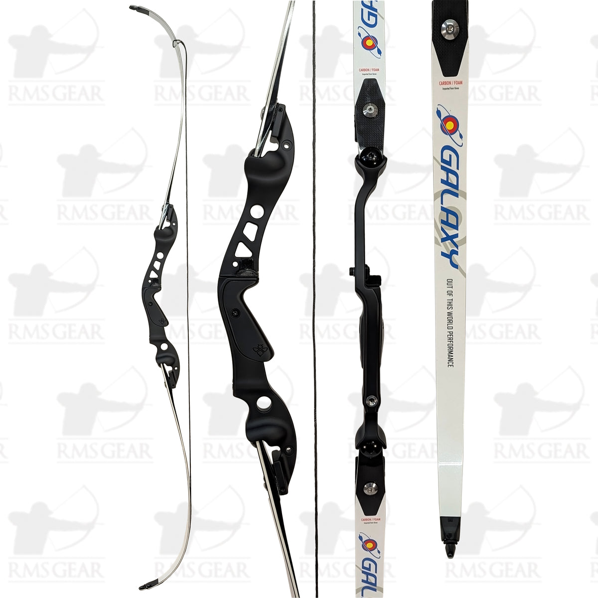 John's Custom Archery Riser w/ Galaxy Gold Star Limbs - 50@28 - 64 ...