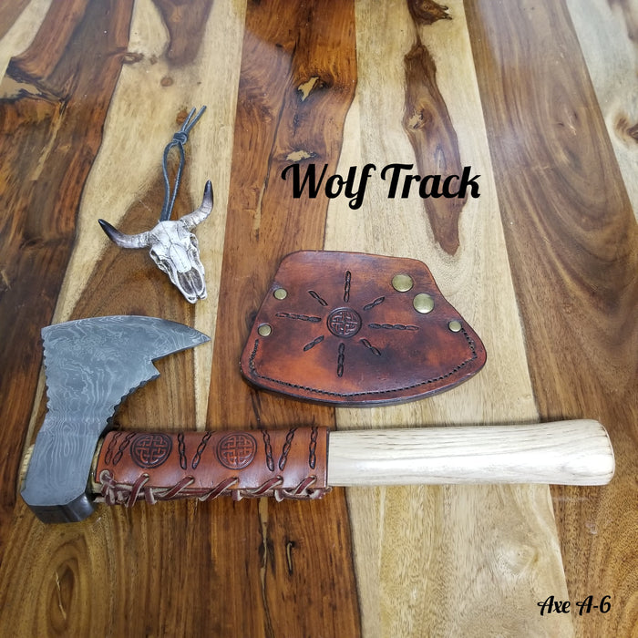 Wolf Track Damascus Hatchet - WTA6DG