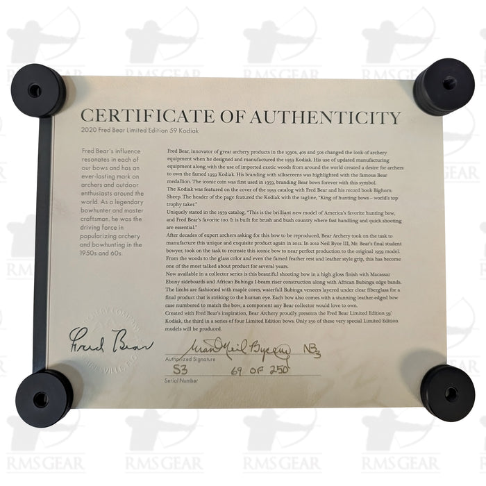 Bear Limited Edition '59 Kodiak - 45@28 - 60" - LES-3-69 (#69 of 250)