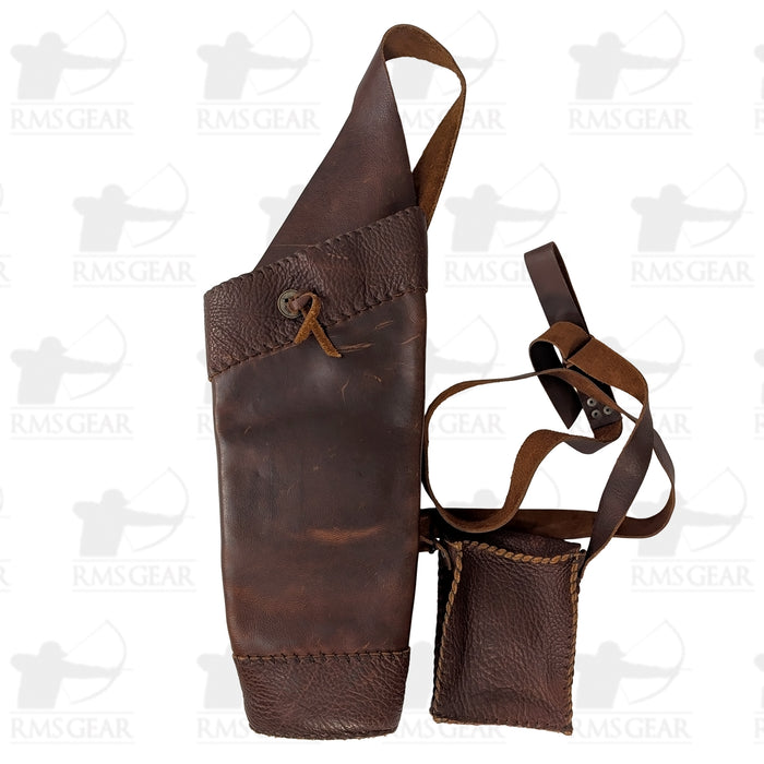 Leather Back Quiver with Possibles Bag - LQPB126MD