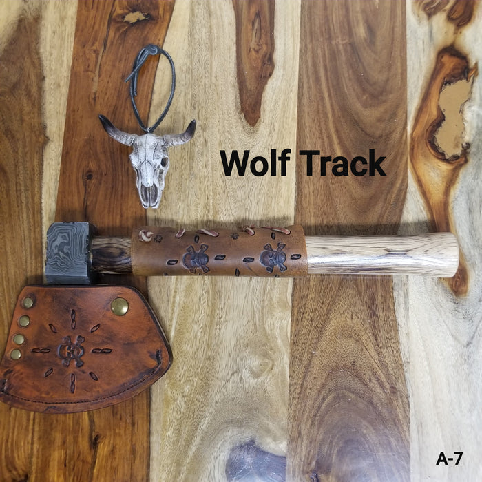 Wolf Track Custom Damascus Hatchet #A-7 WTA7DG