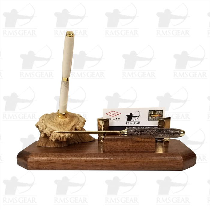 Antler Pen/Business Card Holder w/ Letter Opener - 824APCHBH