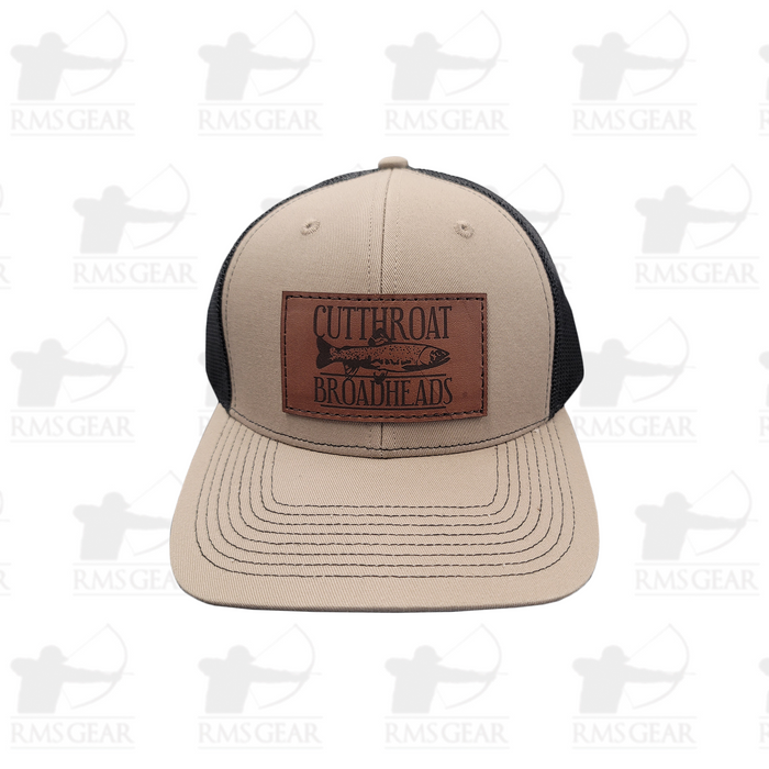 Cutthroat Broadheads Trucker Hat -  Tan w/ Leather Patch