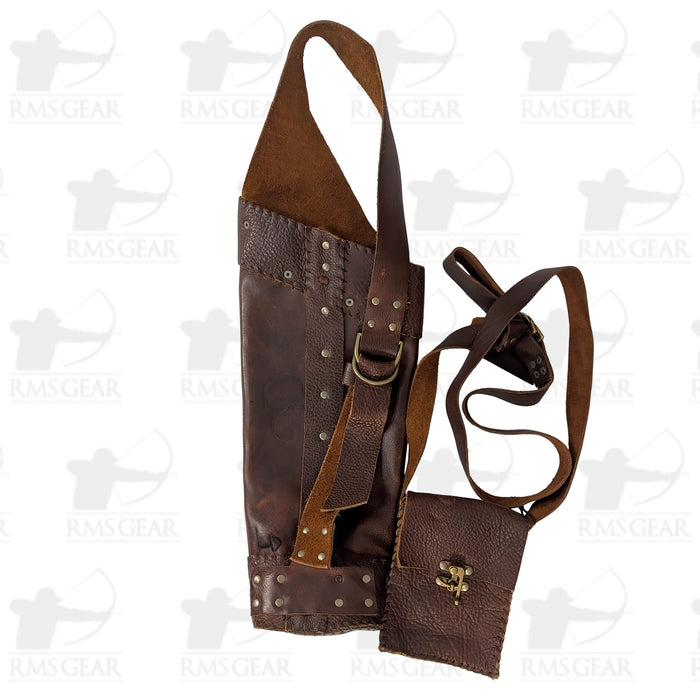 Leather Back Quiver with Possibles Bag - LQPB126MD