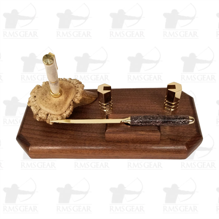 Antler Pen/Business Card Holder w/ Letter Opener - 824APCHBH