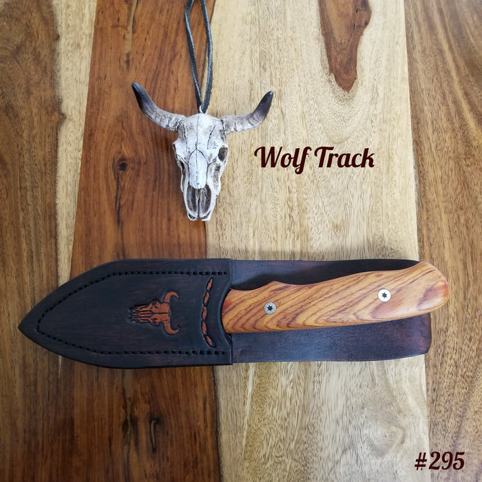 Wolf Track 2 Fingers Damacus Steel  Custom Knife WT295DG