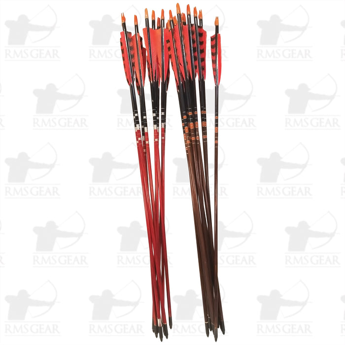 Qty 21 - 5/16" Wood Arrows - 40-44# - 29" - WSA516724WF