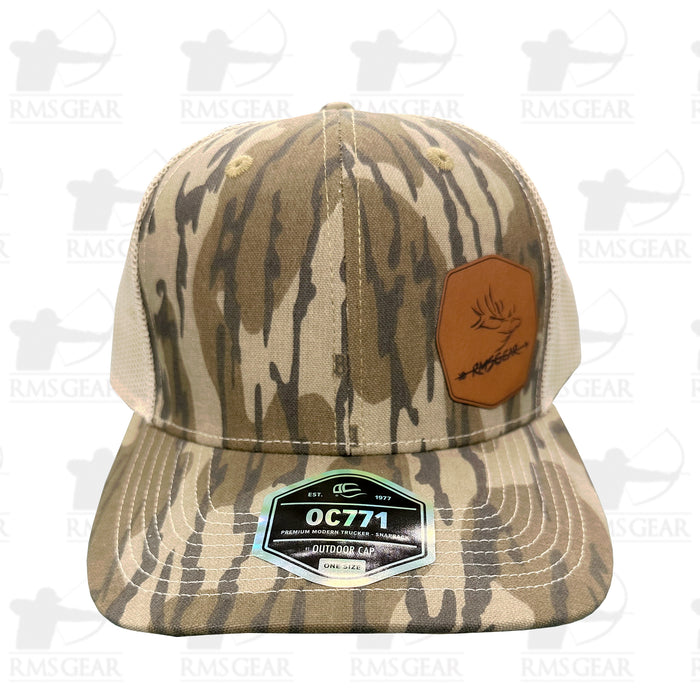 RMSGear Trucker Hat Bottomlands Camo w/ Elk Logo
